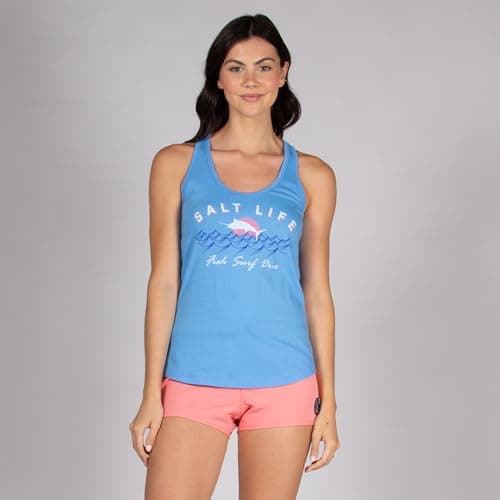 Salt Life Women's Comfortable Sunset Jumpers Tank Top for Summer Beach Wear Ultra Breathable Lightweight Style Various S
