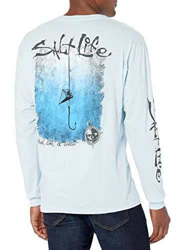 Salt Life Men's Hook Line and Sinker Fade Long Sleeve Classic Fit Shirt for Casual Wear Comfort and Style
