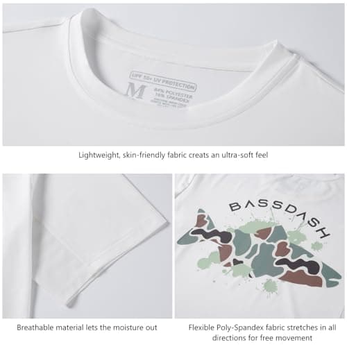 Men's BASSDASH Graphic T-Shirts Short Sleeve Fishing Shirt UPF 50+ Moisture Wicking UV Sun Protection
| Men's BASSDASH
