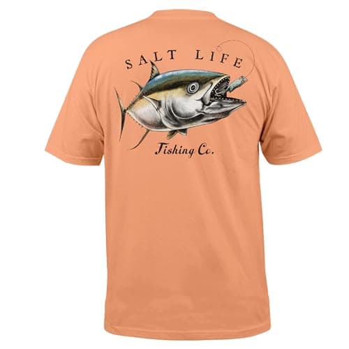 Salt Life Men's Chasing Giants Short Sleeve Tee + Fashion + Men + Beach + Lightweight + Comfortable + Unisex Short Sleev — Grapefruit