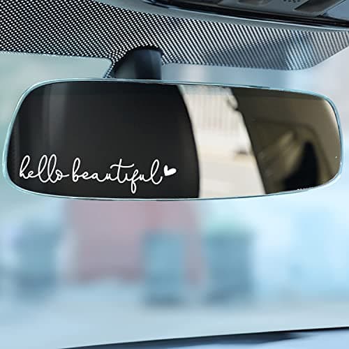 3x Hello Beautiful Rearview Mirror Decal, Self Affirmations Car Decal For Women
| 3x Hello Beautiful Rearview Mirror De
