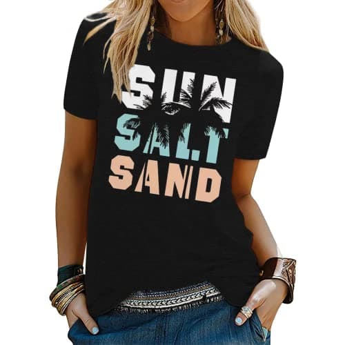 Binshre Women's Beach Shirts Hawaiian Graphic Tees for Summer Vacation
| Binshre Vintage Tshirts for Women Yellow Graph — 6-black