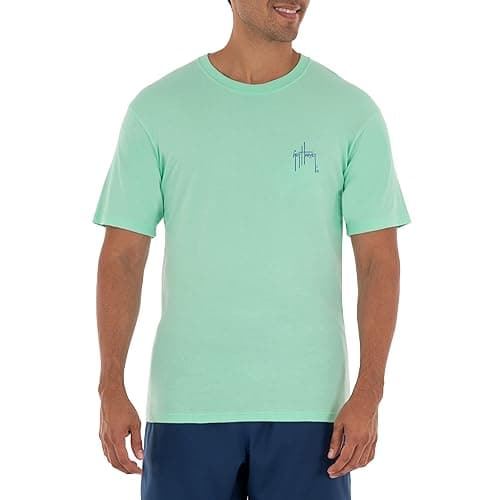 Guy Harvey Men’s Offshore Fish Collection Short Sleeve T-Shirt for Fishing Enthusiasts Feature-Fit Edition Medium Size R