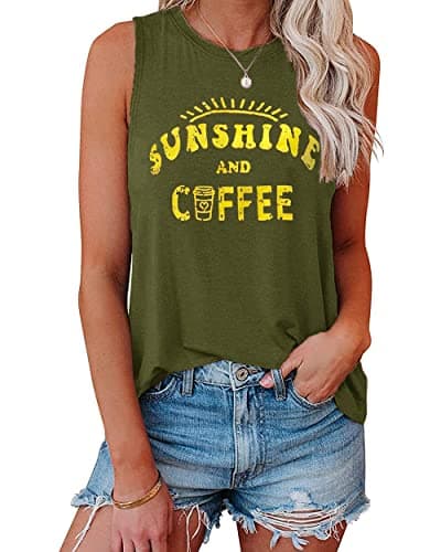 IRISGOD Women's Loose Fit Summer Graphic Tank Tops for Workout and Casual Wear
| IRISGOD Women's Cute Summer Graphic Sl — B:119 Sunshine and Coffee