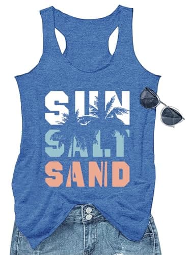 GEMLON Women's Summer Tank Tops for Women in Loose Graphic Basic Casual Shirts
| GEMLON Loose Summer Sleeveless Tank To — Tree&blue