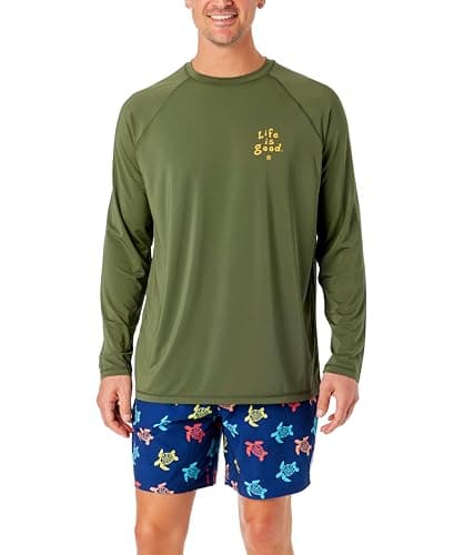 Life is Good Men's Long Sleeve Sun Shirt + UV Protection + ComfortableFit + Ideal for Outdoor Activities + Lightweight + — Gone Camping