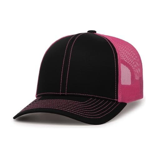 Pacific Headwear Snapback Trucker: Stylish Unisex Cap for Everyday WearComfortable All-Day Cap for Men and WomenSnapback — Black/Pink/Black