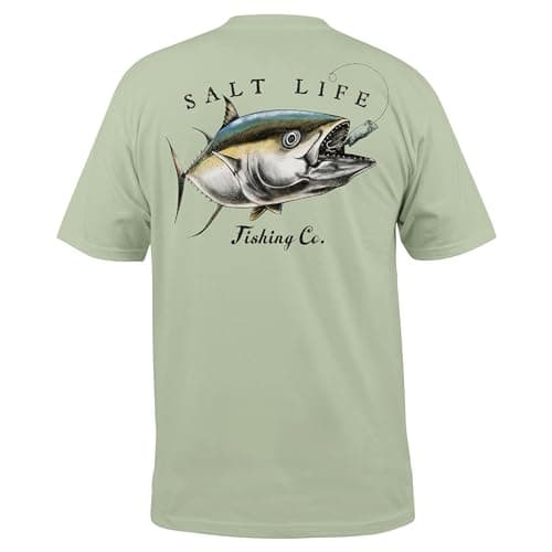 Salt Life Men's Chasing Giants Short Sleeve Tee + Fashion + Men + Beach + Lightweight + Comfortable + Unisex Short Sleev — Seafoam