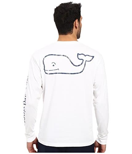 Vineyard Vines Men's Long Sleeve Vintage Whale Pocket T-Shirt Trendy Cotton Shirt for Casual Wear — White
