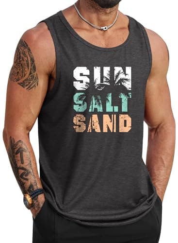 VOGSTART Mens Summer Beach Tank Tops Vacation Sleeveless Shirts (S-3XL)  
VOGSTART Mens Muscle Tank Tops for Summer Beac