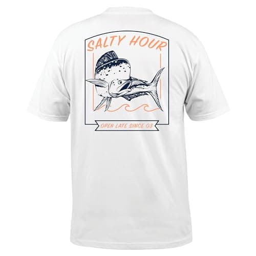 Salt Life Men's Comfortable Open Late Short Sleeve Tee for Summer Beach Wear  
Salt Life Men's Stylish Open Late Short S — White