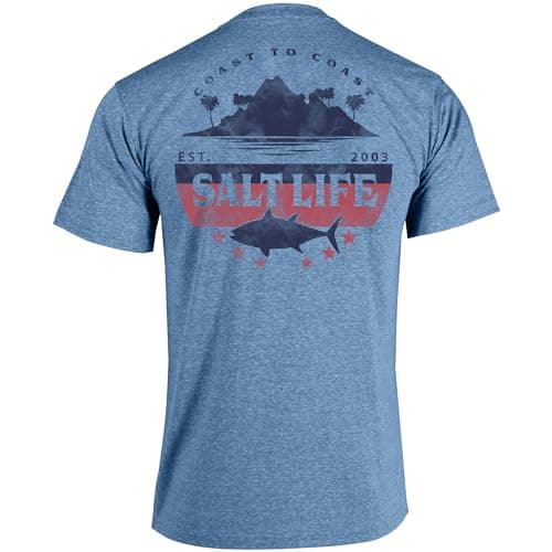Salt Life Men's Tuna Haven Short Sleeve Shirt — Elemental Blue