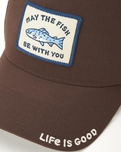 Life is Good Men's Mesh-Back Logo Patch Adjustable Baseball Cap - Stylish Summer Hat for Men