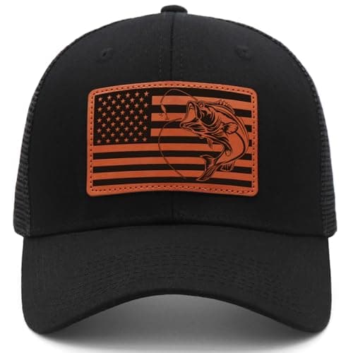 KKilicy American Flag Fishing Trucker Hat for Dad MenBirthday Retirement Gifts
