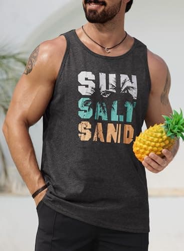 VOGSTART Mens Summer Beach Tank Tops Vacation Sleeveless Shirts (S-3XL)  
VOGSTART Mens Muscle Tank Tops for Summer Beac