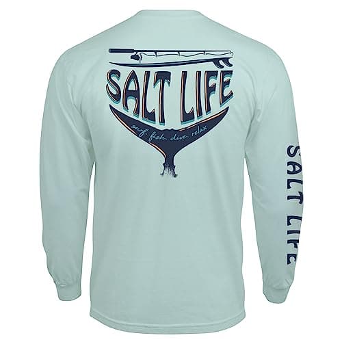 Salt Life Men's Sl Reel Long Sleeve Tee + Core Fashion + Men + Casual Wear + Breathable Fabric + 100% Cotton + Multiple — Fresh Mint