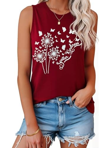 IRISGOD Women's Loose Fit Summer Graphic Tank Tops for Workout and Casual Wear
| IRISGOD Women's Cute Summer Graphic Sl — 25y-154 Scatter Kindness