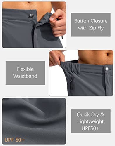 Pudolla Men's Lightweight Outdoor Hiking Cargo Shorts for Travel Golf Camping
| Pudolla Men's 9" Zipper Pockets Hiking