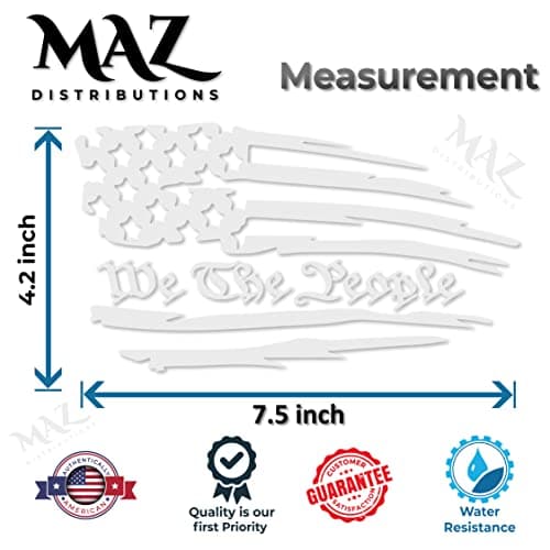 MAZ Distributions We The People Sticker – Waterproof Vinyl Decal for Laptop and Waterbottle – Suitable for Indoor and Ou