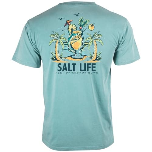Salt Life Men's Drink Up Short Sleeve Tee - Unisex, Casual Style, Summer Wear, Moisture Wicking, Sizes S-3X, Hot Trend T — Seaspray