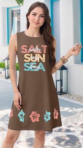 UNIQUEONE Women's Hawaiian Sea Shell Sleeveless Shirt for Summer Beach Sundresses
| UNIQUEONE Women's Loose Tank Hawaii