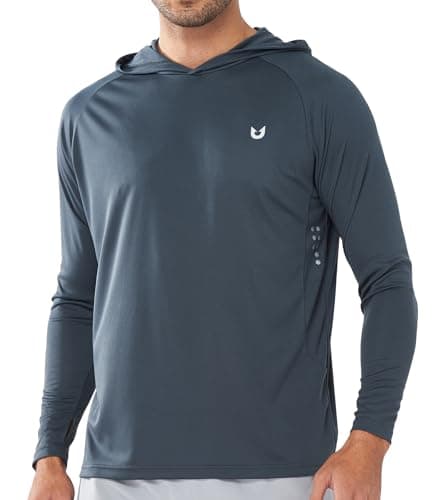 NORTHYARD Men's UPF 50+ Sun Protection Hoodie Shirts for Fishing and Running Quick Dry UV SPF — Darkgrey