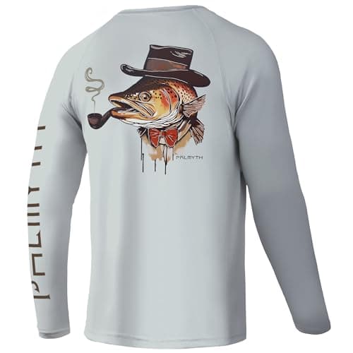 Palmyth Fishing Shirts for Men Long Sleeve UPF 50+ Sun Protection T-Shirt
| Palmyth Fishing Shirts Men Long Sleeve UPF — Gray / Big Trout