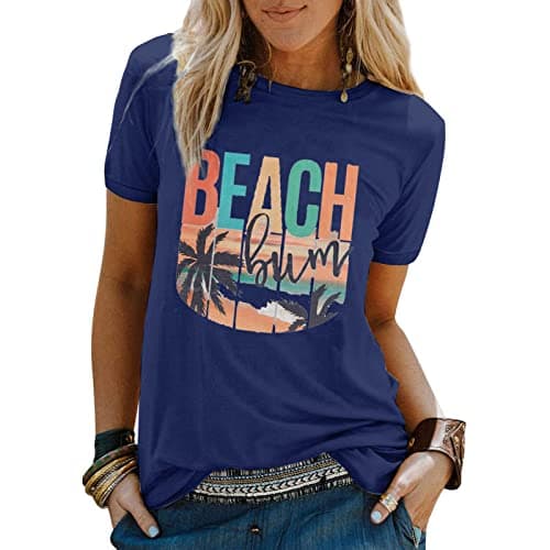 Binshre Women's Beach Shirts Hawaiian Graphic Tees for Summer Vacation
| Binshre Vintage Tshirts for Women Yellow Graph — 3-blue