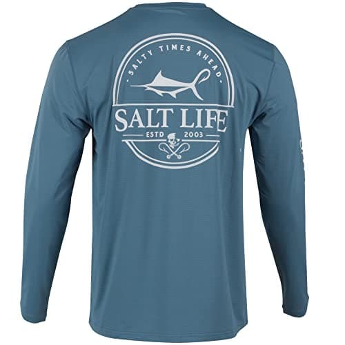 Salt Life Men's Dragnet SLX Long Sleeve Classic Fit Fishing Shirt — Coastal Blue