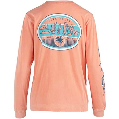 Salt Life Women's Wavy Days Salt Wash Long Sleeve Tee + Relaxed Fit + Summer Heat + Casual Beach Wear + Soft Comfort + U — Desert Clay