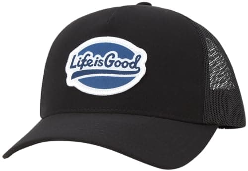 Life is Good Men's Mesh-Back Trucker Hat for Outdoor Summer Events
| Life is Good Men's Adjustable Baseball Cap with Lo — Black
