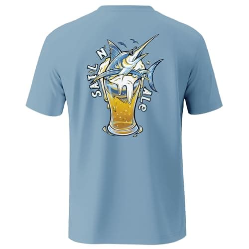 Palmyth Men's Sun Protection Fishing Shirt Short Sleeve UPF 50+ SPF Clothing
| Palmyth Men's UV Protection Fishing Shir — Airy Blue / Sail Ale