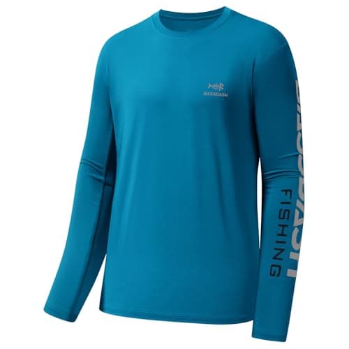 UV Protection Fishing T-Shirts for Men Global Recycled Standard UPF 50+
| Men's Long Sleeve Fishing T-Shirt UV Protecti — Emerald Blue/Grey Logo
