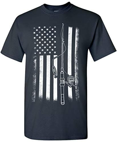 Silk Road Tees American Flag Fishing T-Shirt for Men
| Funny Mens American Flag Fishing Shirts
| Mens Graphic T-Shirts — Navy