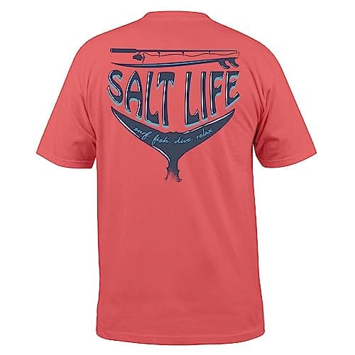 Salt Life Men's Sl Reel Short Sleeve Tee + Core Keyword + Attribute + Use Case + Highlight + Specification + Hot Search — Burnt Coral
