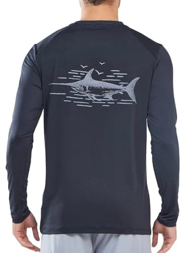 UPF 50+ Sun Protection NorthYard Men's Long Sleeve Swim Shirt
| Lightweight Quick Dry NorthYard Men's SPF 50+ Swim Rash — Darkgrey