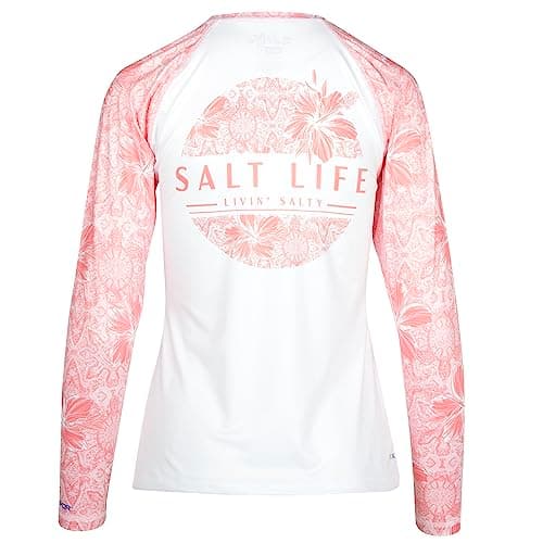 Salt Life Men's Turtle Neck Long Sleeve Performance Tee - Comfortable Apparel for Outdoor Adventures - Unisex Size M, Bl — Ocean Coral