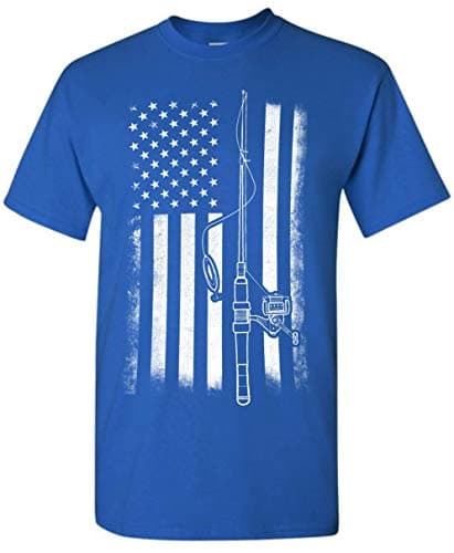 Silk Road Tees American Flag Fishing T-Shirt for Men
| Funny Mens American Flag Fishing Shirts
| Mens Graphic T-Shirts — Blue