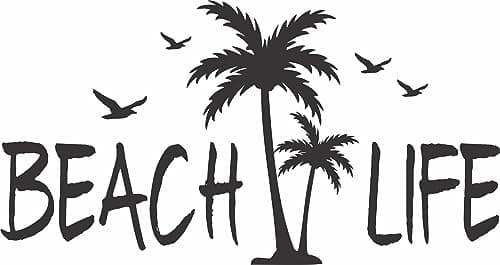 Beach Life Palm Trees Birds Ocean Pink Vinyl Window Decal for Car/Truck
Beach Life Palm Trees Birds Ocean Die Cut Pink V — Black