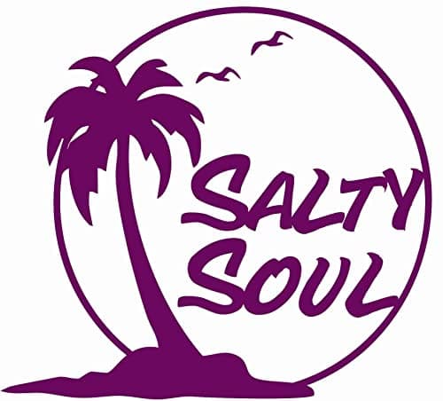 Salty Soul Palm Tree Sea Gulls Sun Ocean Beachy - Die Cut Vinyl Window Decal for Car/Truck (White)  
Salty Soul Palm Tre — Purple