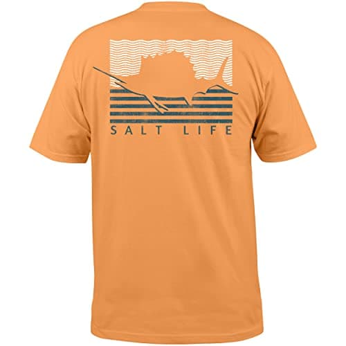 Salt Life Men's Sailin Flag Shirt Gray Size M — Mock Orange