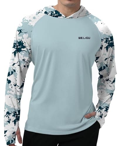 UPF 50+ Sun Protection Men's Hoodie Shirt for Fishing and Hiking
| Lightweight UPF 50+ Men's Hoodie Shirt for UV Protec — D-c-blue