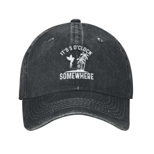 Philysonic 5 Oclock Somewhere Hat Women Baseball Hat for Summer Cool Hats — Black