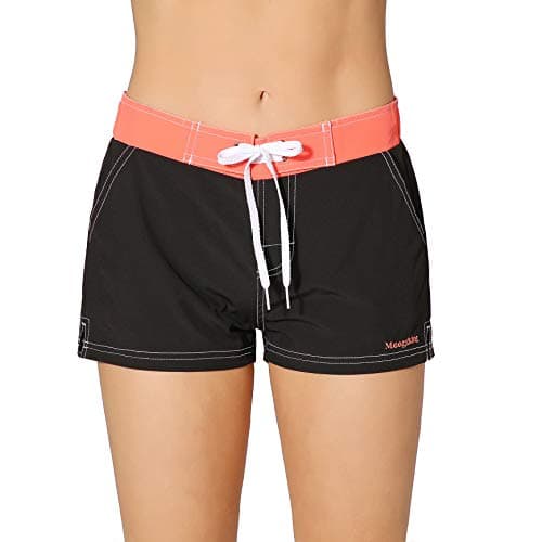 Meegsking Women Quick Dry Swimwear Trunks with Soft Inner Lining
| Meegsking Women Quick Dry Sports Board Shorts
| Meeg — Black/Coral Red