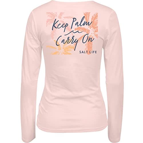 Salt Life Women's Keep Palm Long Sleeve V-Neck Tee for Outdoor Adventure
| Salt Life Women's Keep Palm Long Sleeve V-Ne — Pink Pearl
