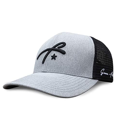 Grace Folly Trucker Hat for Men or Women: Stylish Cool Designs, Versatile Fashion Accessory — Grey With Gf Logo