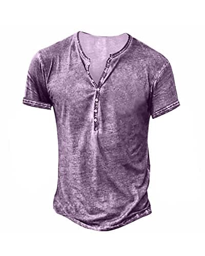 Beautyshow Men's Retro Distressed Henley Shirts Casual Button Down for Men
| Beautyshow Mens Washed Short Sleeve Tees C — 1-purple