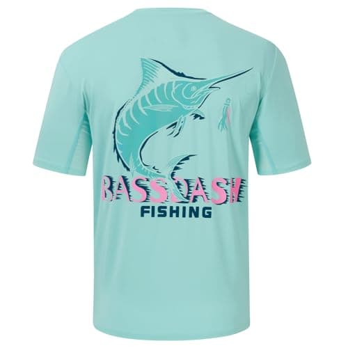 Men's BASSDASH Graphic T-Shirts Short Sleeve Fishing Shirt UPF 50+ Moisture Wicking UV Sun Protection
| Men's BASSDASH — Seafoam/Jumping Marlin