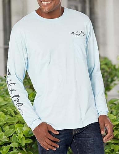 Salt Life Men's Hook Line and Sinker Fade Long Sleeve Classic Fit Shirt for Casual Wear Comfort and Style