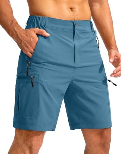 Pudolla Men's Lightweight Outdoor Hiking Cargo Shorts for Travel Golf Camping
| Pudolla Men's 9" Zipper Pockets Hiking — Sea Blue
